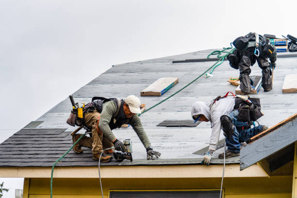 Professional Gutter Installation technician working in Morton, IL